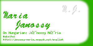 maria janossy business card